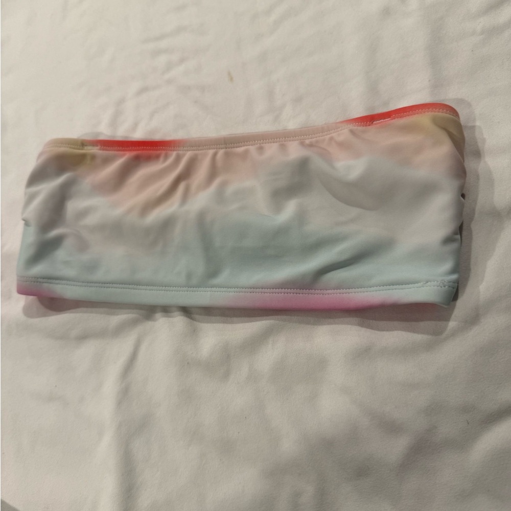 DSG Vibrant Pink and White Bandeau Swim Top